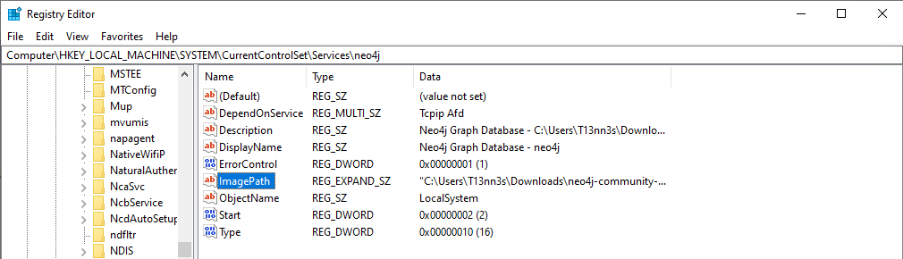 Windows register fix unquoted path service