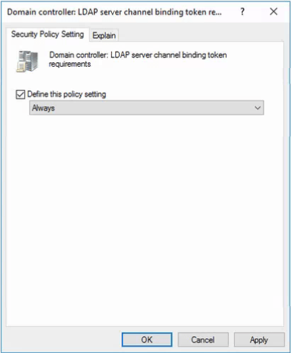 LDAPS enfornce channel binding