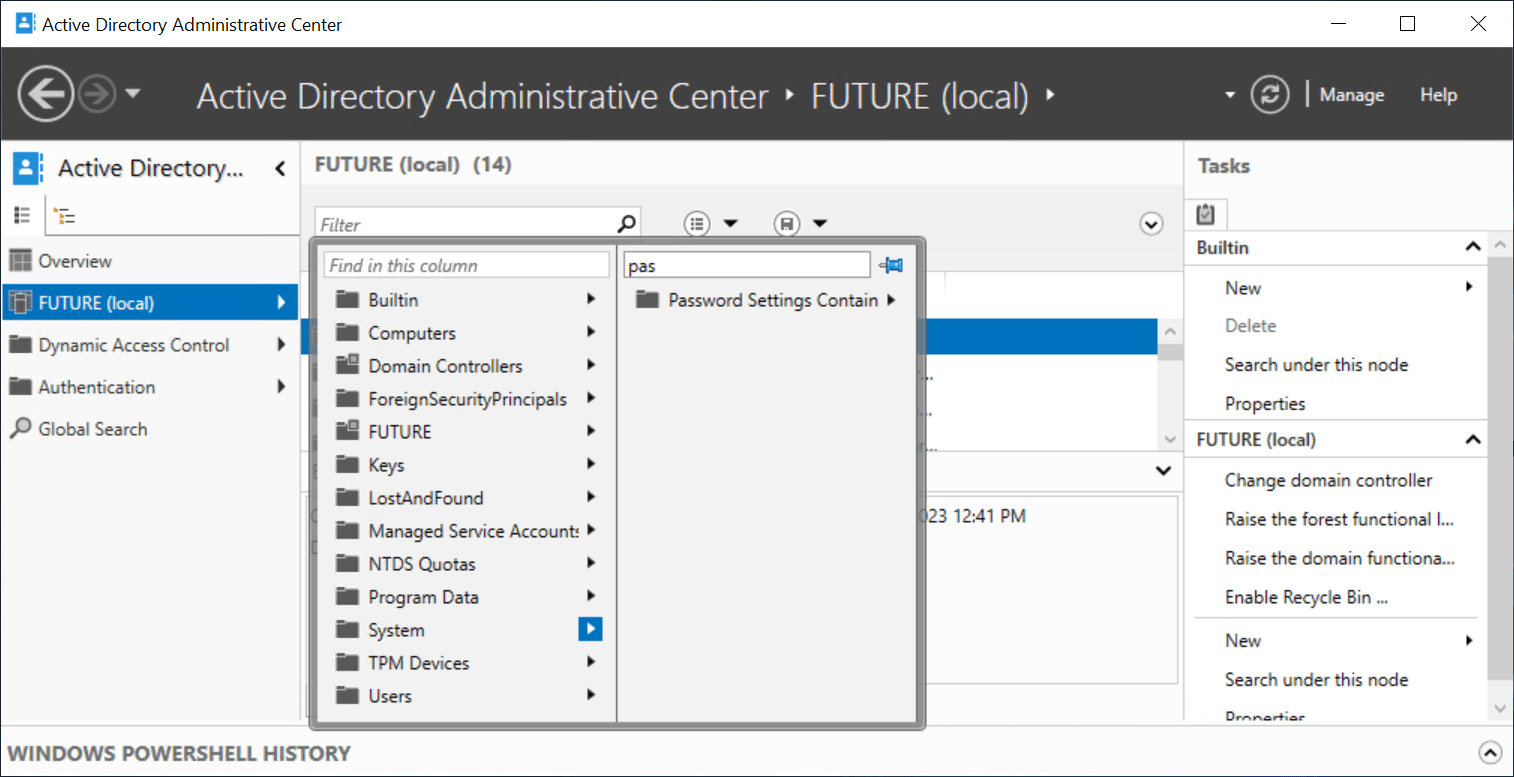 Configure fine-grained pasword policy
