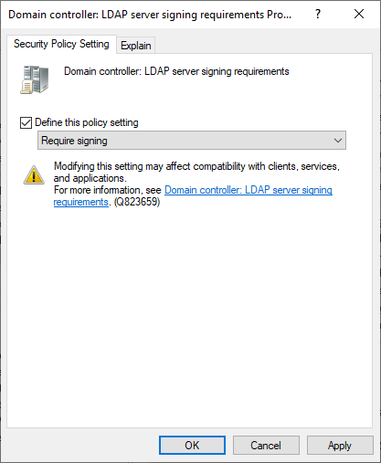 Group Policy enforce LDAPS